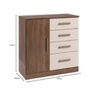 Ver imagem 4 de Cômoda Sapateira 1 Porta 4 Gavetas para Quarto com Corrediças Telescópicas Puxadores Modernos