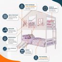 Ver imagem 6 de Beliche Infantil Solteiro Casinha Dos Sonhos com Varanda Kit Escorregador Madeira Maciça Branco