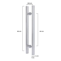 Puxador Porta Pivotante Madeira Vidro 60cm Inox 304 Escovado - Brinovar - 7