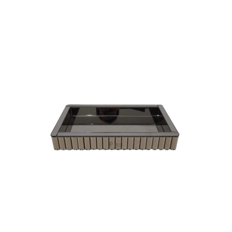 Bandeja Decorativa Retangular de Vidro Fumê 35cm PARIS LUZ
