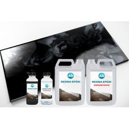 Kit Porcelanato Liquido Metálico Preto Profundo / Branco Perola AG por M² Resinas ag Kit Porcelanato - 1