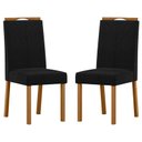 Ver imagem 1 de Cadeira para Mesa de Jantar Anitta Kit 2 Peças Ype Veludo Preto – New Ceval