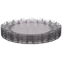 Jogo 72 Pratos Médios 19cm Plástico Transparente Servir Sobremesa Doces Mesa Posta Crippa - 1