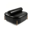 Ver imagem 2 de Poltrona Ilha Recepção Corino Modena Preto Design Sofisticado Loja Consultório - Vimont Moveis