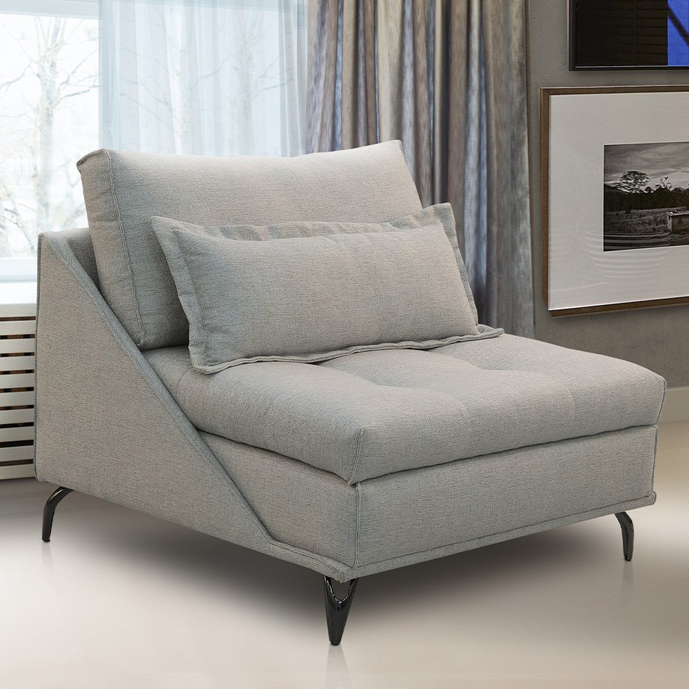 Sofá Chaise Longue para Sala Living Abby T03 Linho Urano - Lyam Decor - 2
