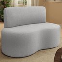 Ver imagem 3 de Sofá 2 Lugares 140cm Orgânico para Sala de Estar Living Larissa L02 Bouclê Cinza - Lyam Decor