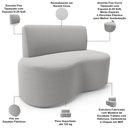 Ver imagem 4 de Sofá 2 Lugares 140cm Orgânico para Sala de Estar Living Larissa L02 Bouclê Cinza - Lyam Decor