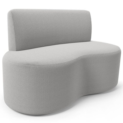 Sofá 2 Lugares 140cm Orgânico para Sala de Estar Living Larissa L02 Bouclê Cinza - Lyam Decor