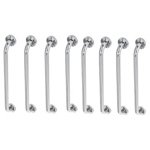 Alça de Apoio Inox Barra 60cm Kit 8 Unidades Acessibilidade Criança Idoso Anti Queda Segurança Box B