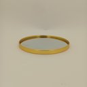 Ver imagem 4 de Bandeja Espelhado Metal 23x23cm Dourado Decorativo para Servir