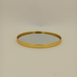 Bandeja Espelhado Metal 23x23cm Dourado Decorativo para Servir - 4