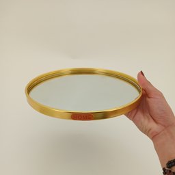 Bandeja Espelhado Metal 23x23cm Dourado Decorativo para Servir - 5