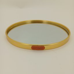 Bandeja Espelhado Metal 23x23cm Dourado Decorativo para Servir - 2