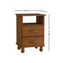 Ver imagem 3 de Mesa de Cabeceira em Madeira Viena 2 Gavetas e Nicho Imbuia Fosco Móveis Mpo