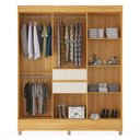 Ver imagem 3 de Guarda-roupa Solteiro Munique 8 Portas 2 Gavetas Cinamomo/off White - Demóbile
