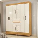 Ver imagem 1 de Guarda-roupa Solteiro Munique 8 Portas 2 Gavetas Cinamomo/off White - Demóbile