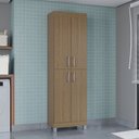 Ver imagem 1 de Armário Multiuso Versati Carvalho para Lavanderia com 4 Portas Poquema