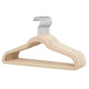 Ver imagem 1 de Kit 25 Cabides de Veludo Bege Gancho Giratório 360° Organizador Closet