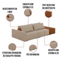Ver imagem 5 de Sofá Ilha 2 Lugares Living 292cm Modulado Lary Linho K01 Cor Bege