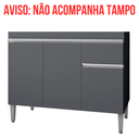 Ver imagem 3 de Balcão Gabinete de Cozinha 3 Portas 100cm Tatiane sem Tampo:cinza