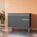 Ver imagem 2 de Balcão Gabinete de Cozinha 3 Portas 100cm Tatiane sem Tampo:cinza
