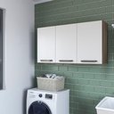Ver imagem 2 de Armário Aéreo de Cozinha Pop 120cm 3 Portas MDF Branco e Naturale Loja Doce Lar