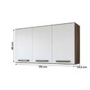 Ver imagem 3 de Armário Aéreo de Cozinha Pop 120cm 3 Portas MDF Branco e Naturale Loja Doce Lar