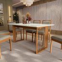 Ver imagem 3 de Conjunto Sala de Jantar Lina em Madeira Maciça 6 Cadeiras Linho Fendi