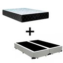 Ver imagem 1 de Cama Box Queen 158 Tecido Sintético Branco com Colchão Marrocos - Poliéster - Espuma D33 30cm