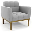 Ver imagem 1 de Poltrona Decorativa Base Madeira Castanho Ana Suede Cinza - Ibiza