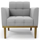 Ver imagem 6 de Poltrona Decorativa Base Madeira Castanho Ana Suede Cinza - Ibiza
