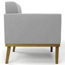 Ver mais imagens de Poltrona Decorativa Base Madeira Castanho Ana Suede Cinza - Ibiza