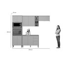 Ver imagem 4 de Cozinha Completa Allure 4 Peças (2aéreos+1balcão+1cristaleira) Cp11 Jequitiba/gris Fosco - Linea