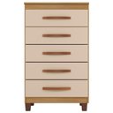 Ver imagem 2 de Comoda 5 Gavetas 57 Cm Moden 2259 Carvalho Am Off White Incp