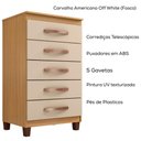 Ver imagem 4 de Comoda 5 Gavetas 57 Cm Moden 2259 Carvalho Am Off White Incp