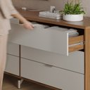 Ver imagem 6 de Cômoda 6 Gavetas Glow 178cm Canella c/ Off White e Champanhe