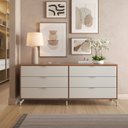 Ver imagem 1 de Cômoda 6 Gavetas Glow 178cm Canella c/ Off White e Champanhe