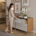 Ver imagem 4 de Cômoda 6 Gavetas Glow 178cm Canella c/ Off White e Champanhe