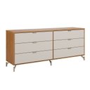 Ver imagem 2 de Cômoda 6 Gavetas Glow 178cm Canella c/ Off White e Champanhe