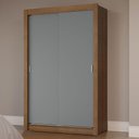 Ver imagem 1 de Guarda-roupa Solteiro 2 Portas de Correr Rustic/cinza Milano Madesa