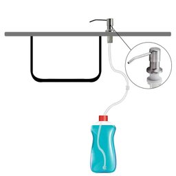 Dispenser Sabao Liquido Detergente Sabonete Mangueira Pia Cuba Cozinha Banheiro Suporte Bico Dosador - 8