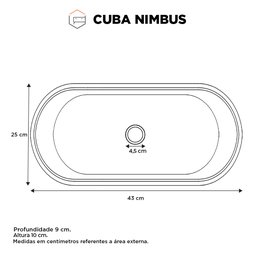 Cuba de Apoio para Banheiro em Mármore Sintético Nimbus Cinza - Cozimax - 5