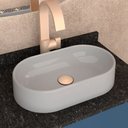 Ver imagem 1 de Cuba de Apoio para Banheiro em Mármore Sintético Nimbus Cinza - Cozimax