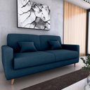 Ver imagem 4 de Sofá Cama Emília 2 Lugares 190cm Veludo Azul Matrix