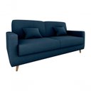 Ver imagem 1 de Sofá Cama Emília 2 Lugares 190cm Veludo Azul Matrix