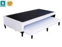 Ver imagem 1 de Cama Box Casal com Auxiliar Espuma Sintético Branco 62x138x188