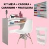 Kit Carrinho Auxiliar, Mesa, Esmalteira e Cadeira Para Salão de Beleza Bandeja Nova Decor Kit multiu - 2