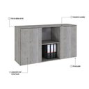 Ver imagem 5 de Armário Baixo com 02 Portas e Nicho 75x135x42cm Wlab135 Snow Branco