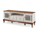 Ver imagem 3 de Conjunto Rack 60503 + Painel 50513 para Sala Pés Luiz Xv 2 Gavetas 2 Portas - Off White/imbuia