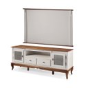 Ver imagem 1 de Conjunto Rack 60503 + Painel 50513 para Sala Pés Luiz Xv 2 Gavetas 2 Portas - Off White/imbuia